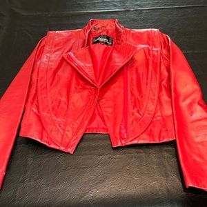 Jacket, Red Leather, Size 10, EUC, Stand out in a Crowd w/this Beauty!